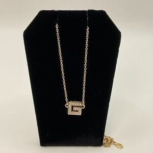 Givenchy Crystal G Pendant Necklace